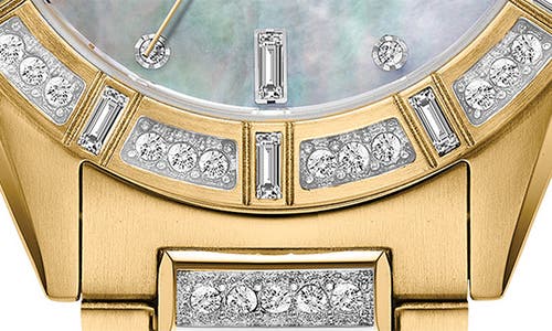 Citizen Crystal Mother Of Pearl Dial Bracelet Watch, 34mm In Gold