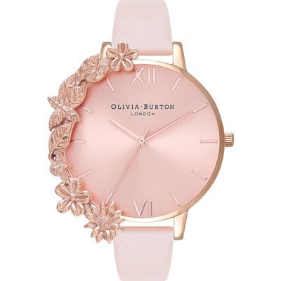 Olivia Burton Case Cuff Leather Strap Watch, (Nordstrom Exclusive)