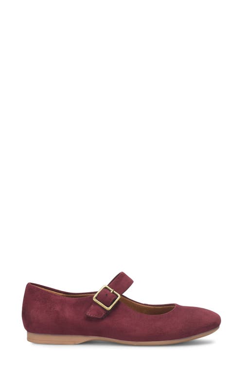 Eurosoft Kendal Mary Jane Flat In Burgundy Suede