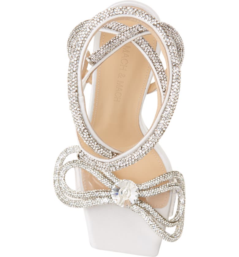 Mach & Mach Double Crystal Bow Square Toe Sandal (Women) | Nordstrom