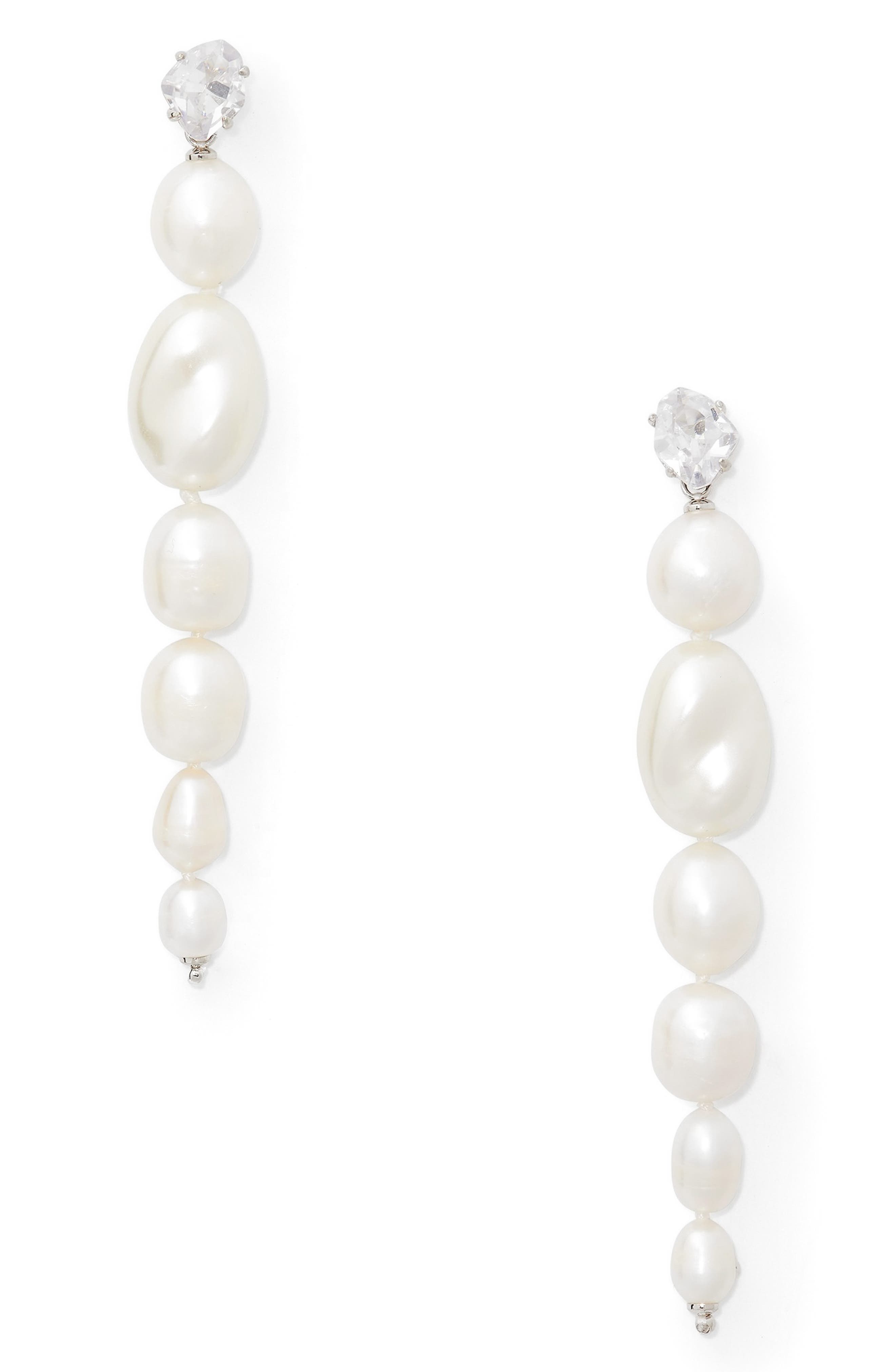 Daesar Gold Plated Earrings Womens Stud Earrings White Rhinestone Earring Princess Round Pearl Earrings
