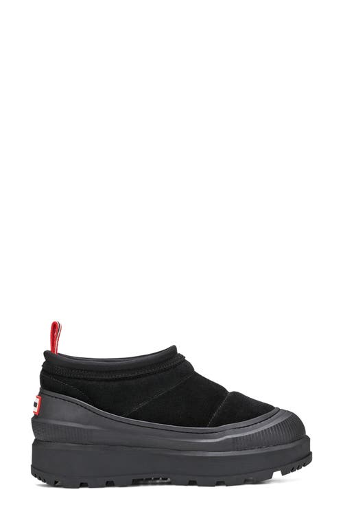 Hunter Askern Waterproof Suede Platform Bootie In Black