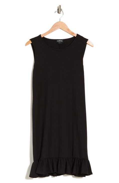 Ruffle Hem Sleeveless Rib Dress