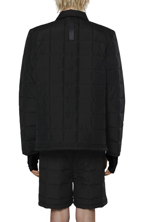 Shop Rains Quilted Water Resistant Liner Shirt Jacket In Black