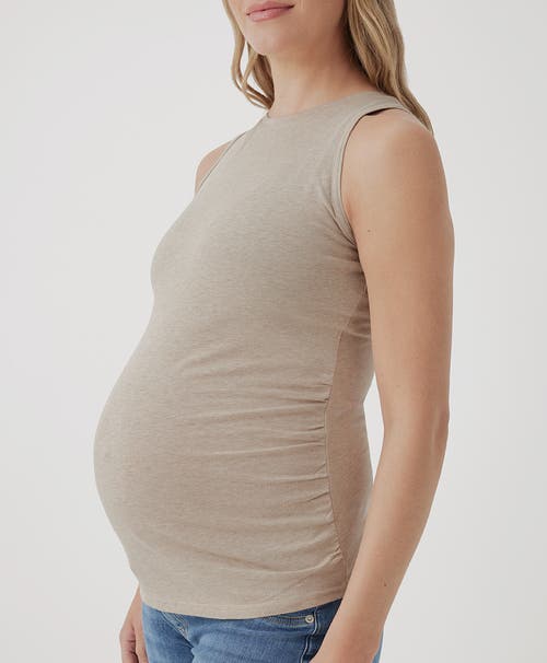 Pact Organic Maternity Everyday Tank In Wheat Heather