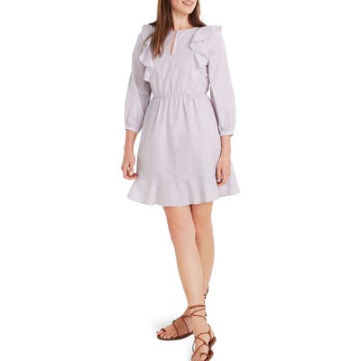 Madewell Ruffle-Shoulder Minidress, Purple