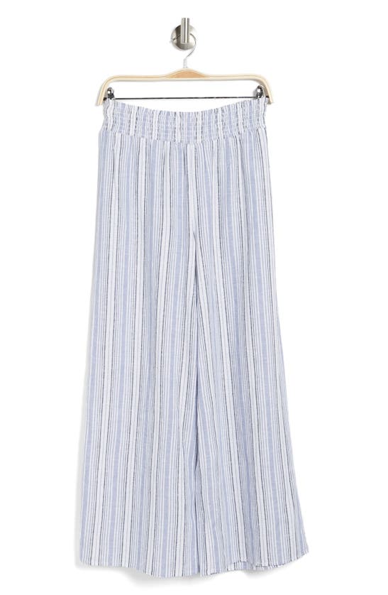 Shop Ellen Tracy High Rise Pull-on Wide Leg Pants In Blue Stripe