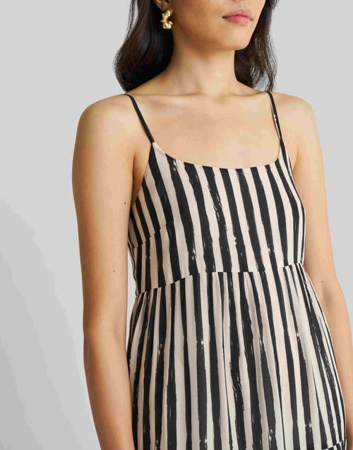 Shop Reistor Strappy Tiered Maxi Dress In Black Striped Down