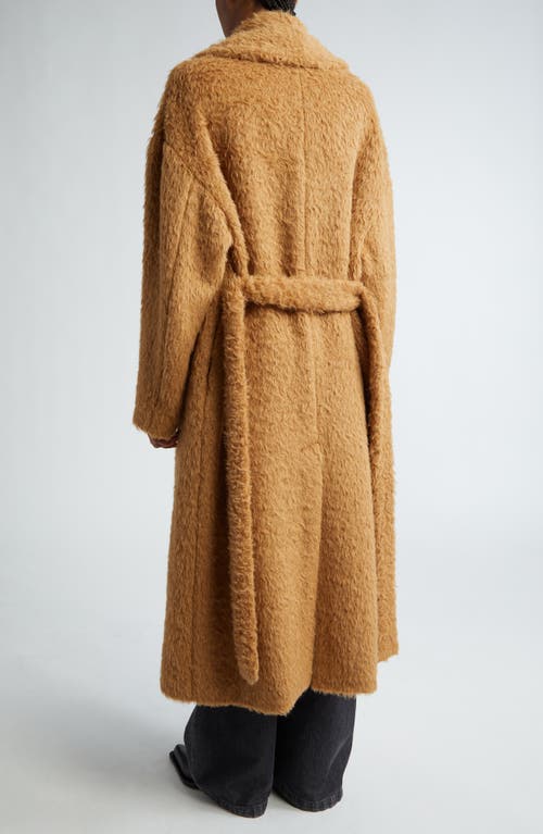 Shop Golden Goose Journey Oversize Alpaca Blend Belted Coat In Tobacco Brown