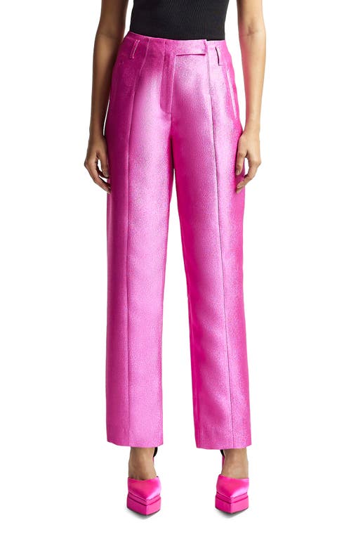 River Island Metallic Trousers in Pink