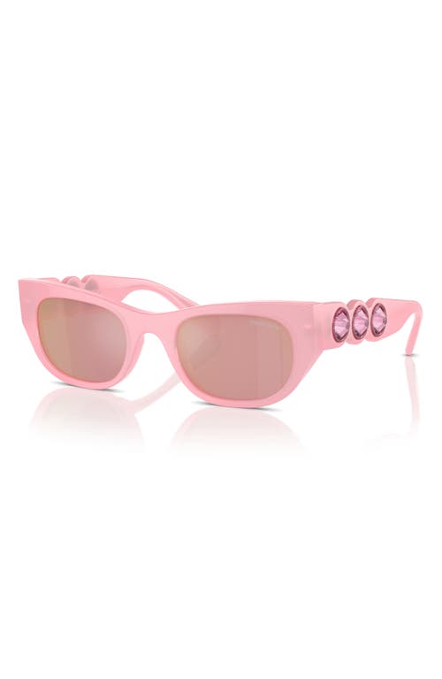 Shop Swarovski 53mm Pillow Sunglasses In Milky Pink