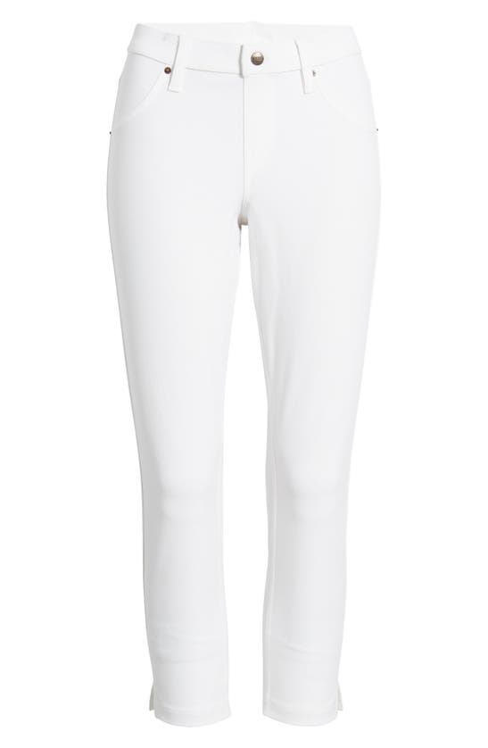 Shop Hue Side Slit Pull-on Denim Capri Leggings In White