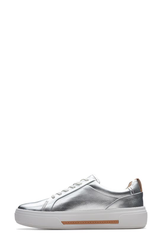 Clarks Hollyhock Walk Sneaker In Silver Leather