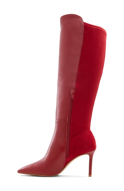 Shop Aldo Romee Pointed Toe Knee High Boot In Red