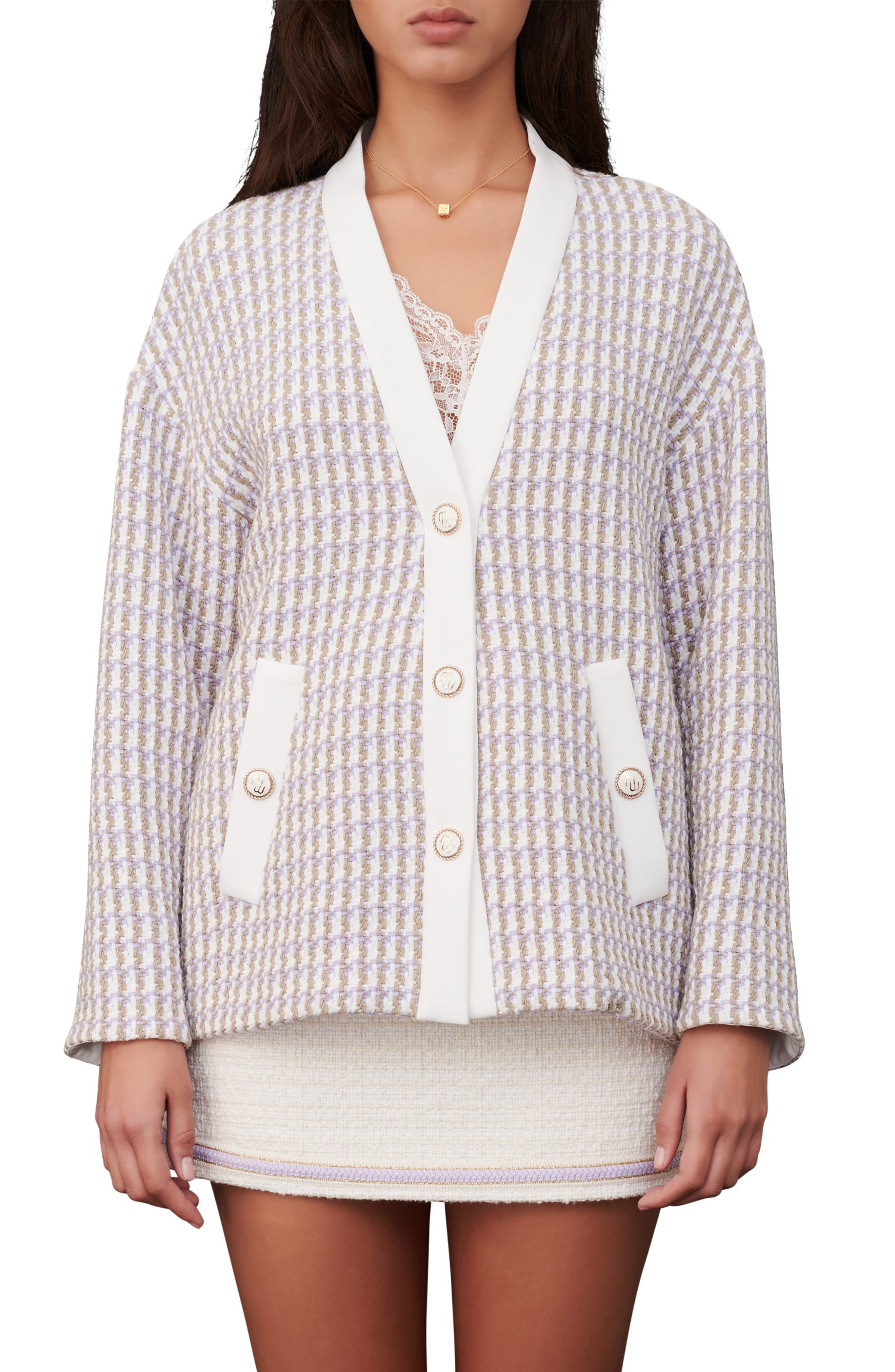 Cotton-blendBleltedtweedJacket | angeloawards.com