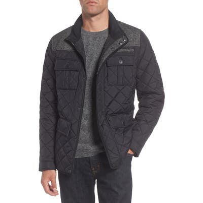 Vince Camuto Diamond Quilted Full Zip Jacket, Black