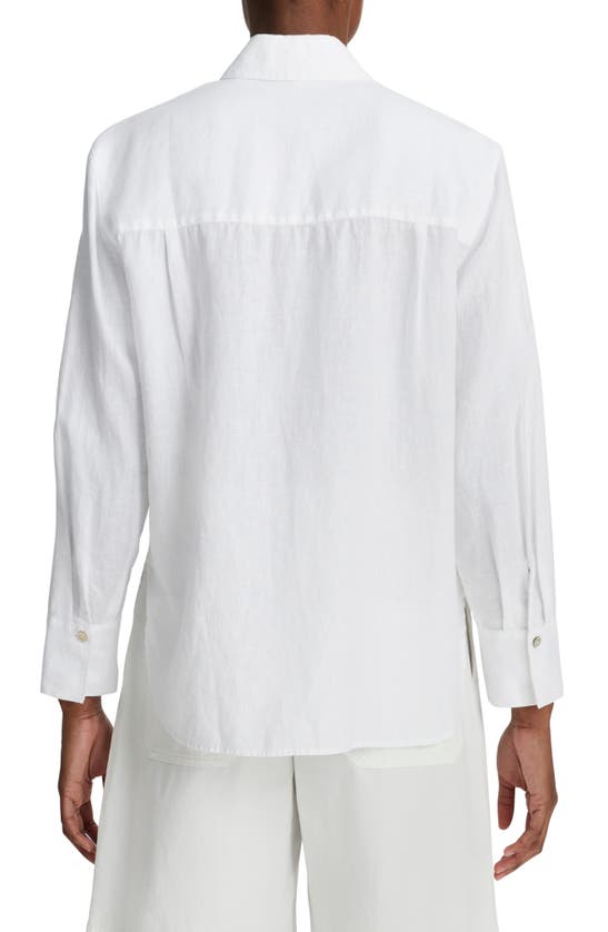Shop Vince Easy Linen Button-up Shirt In Optic White