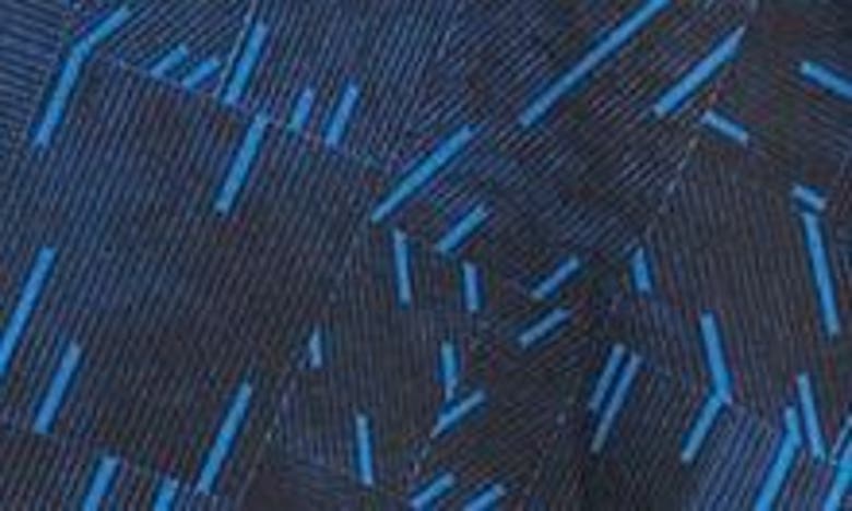 Shop Open Edit Trim Fit Button-up Shirt In Blue-navy Cubic Lines