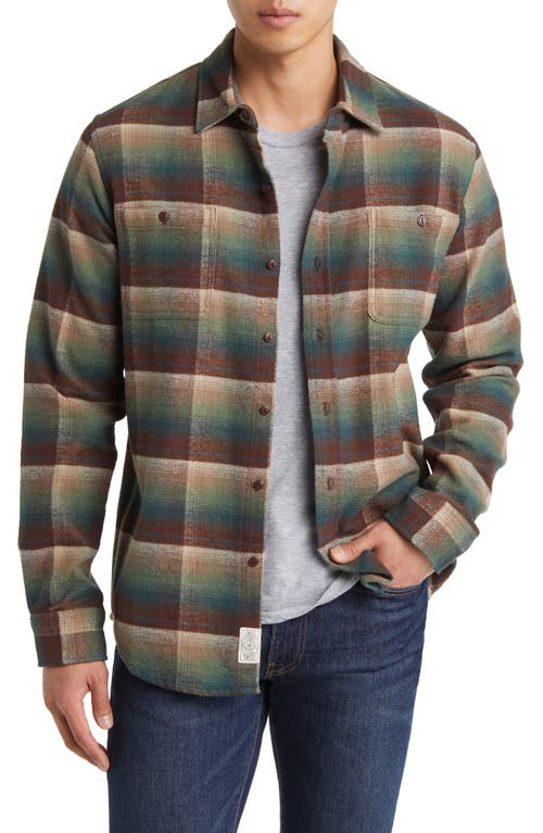 Two-Pocket Long Sleeve Flannel Button-Up Shirt in Falling Leaves