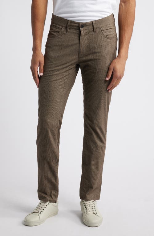 Brax Chuckwdx Microcheck Modern Fit Stretch Pants In 54-nougat
