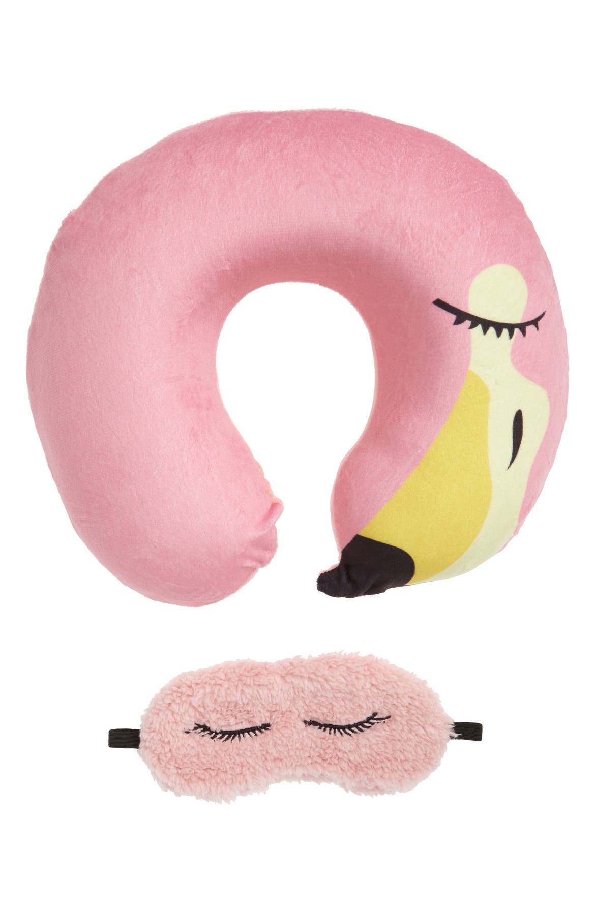Under One Sky Flamingo Neck Pillow & Eye Mask Set (Girls) | Nordstrom