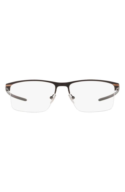 Oakley 56mm Rectangular Optical Glasses in Satin Black at Nordstrom