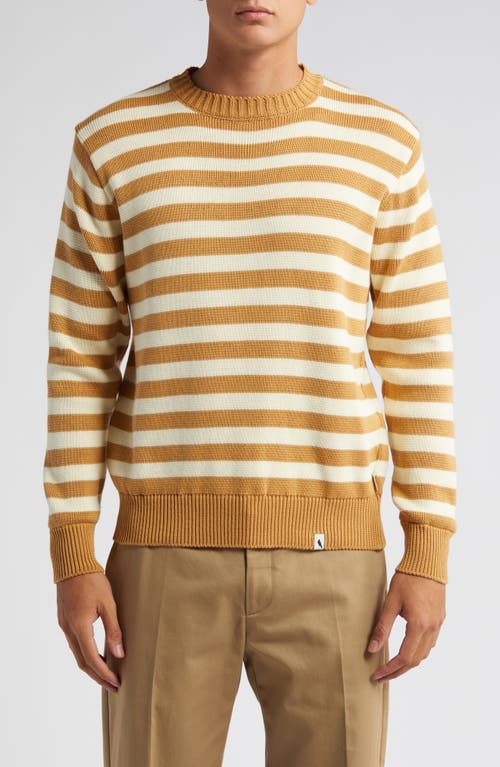 Richmond Stripe Organic Cotton Sweater in Amber/White