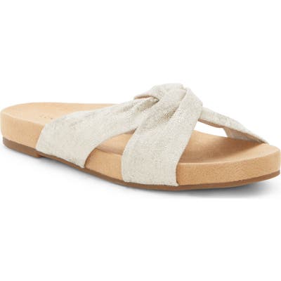 Lucky Brand Fynna Slide Sandal- Metallic
