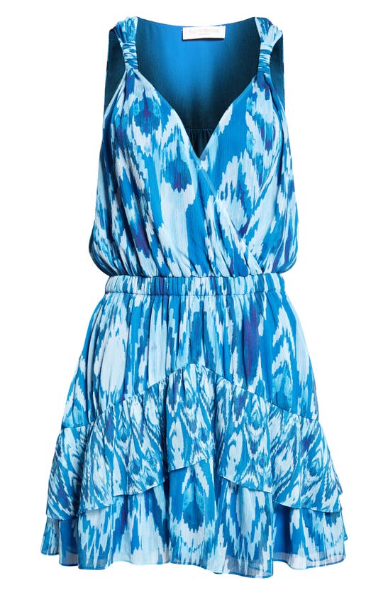 Shop Ramy Brook Harmoni Print Sleeveless Minidress In Laguna Blue Taza Ikat Print