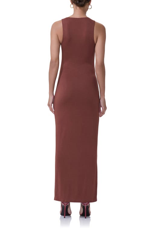 Shop Afrm Nadja Sleeveless Jersey Maxi Dress In Cocoa