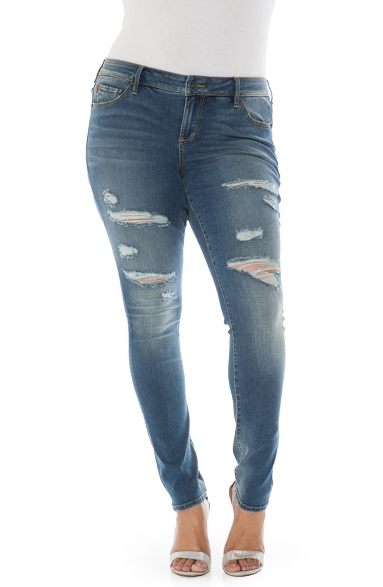 SLINK Jeans Ripped Stretch Skinny Jeans (Plus Size) | Nordstrom