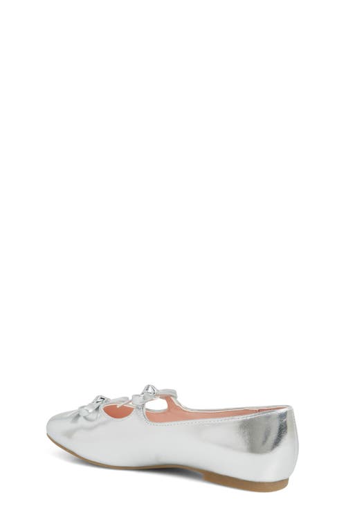 Shop Nordstrom Kids' Elodie Bow Flat In Silver Metallic