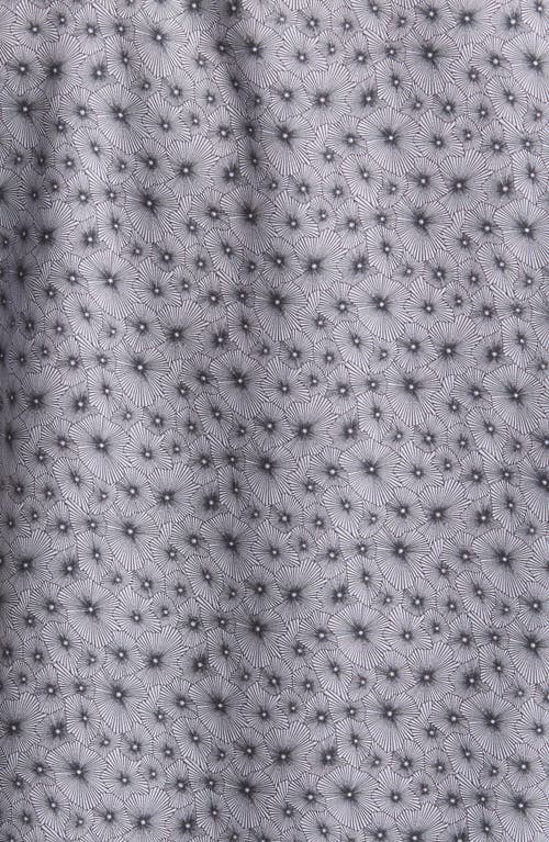 Shop Theory Irving Floral Print Short Sleeve Button-up Shirt In Misty Haze/black