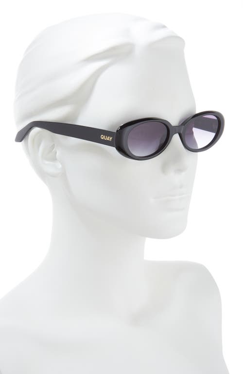 Quay Felt Cute 52mm Gradient Small Oval Sunglasses In Black/smoke