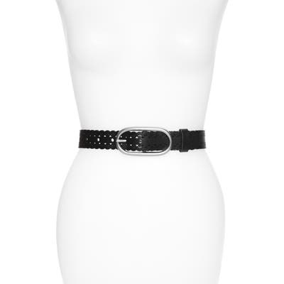 Treasure & Bond Perforated Leather Belt, Black