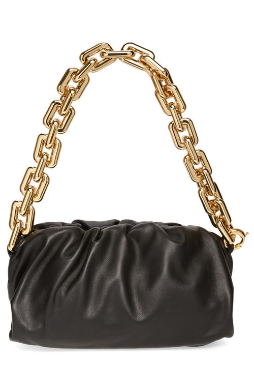 Shop Bottega Veneta The Chain Pouch Leather Shoulder Bag In Nero/gold