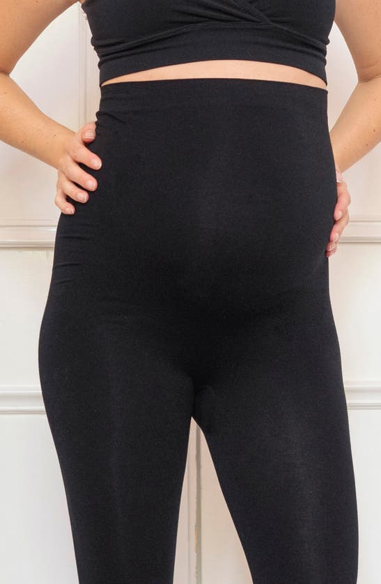 Shop Seraphine Over The Bump Maternity Leggings In Black