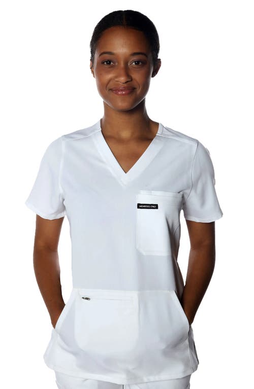 Shop Members Only Cordoba 5-pocket Scrub Top In White