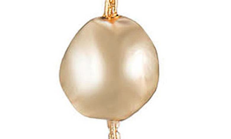 Shop Ettika Cultured Freshwater Pearl Linear Drop Earrings In Gold