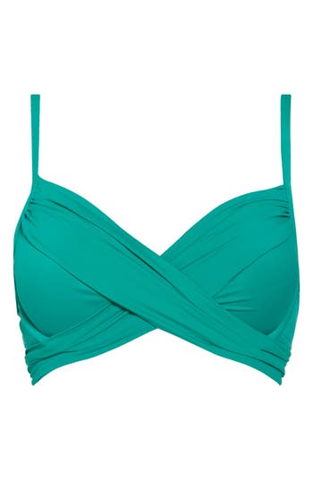 La Blanca Wrap Bra Top In Emerald