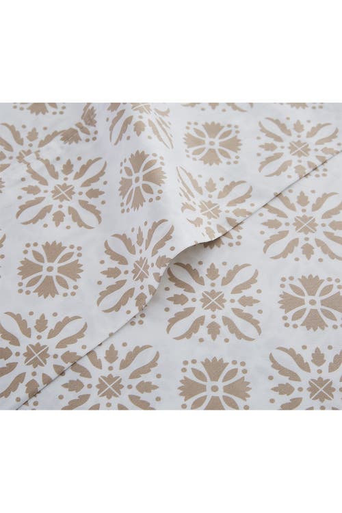 Southshore Fine Linens Geometric Dreams 300 Thread Count Long Staple Sateen Cotton Sheet Set In Aztec Dreams Taupe