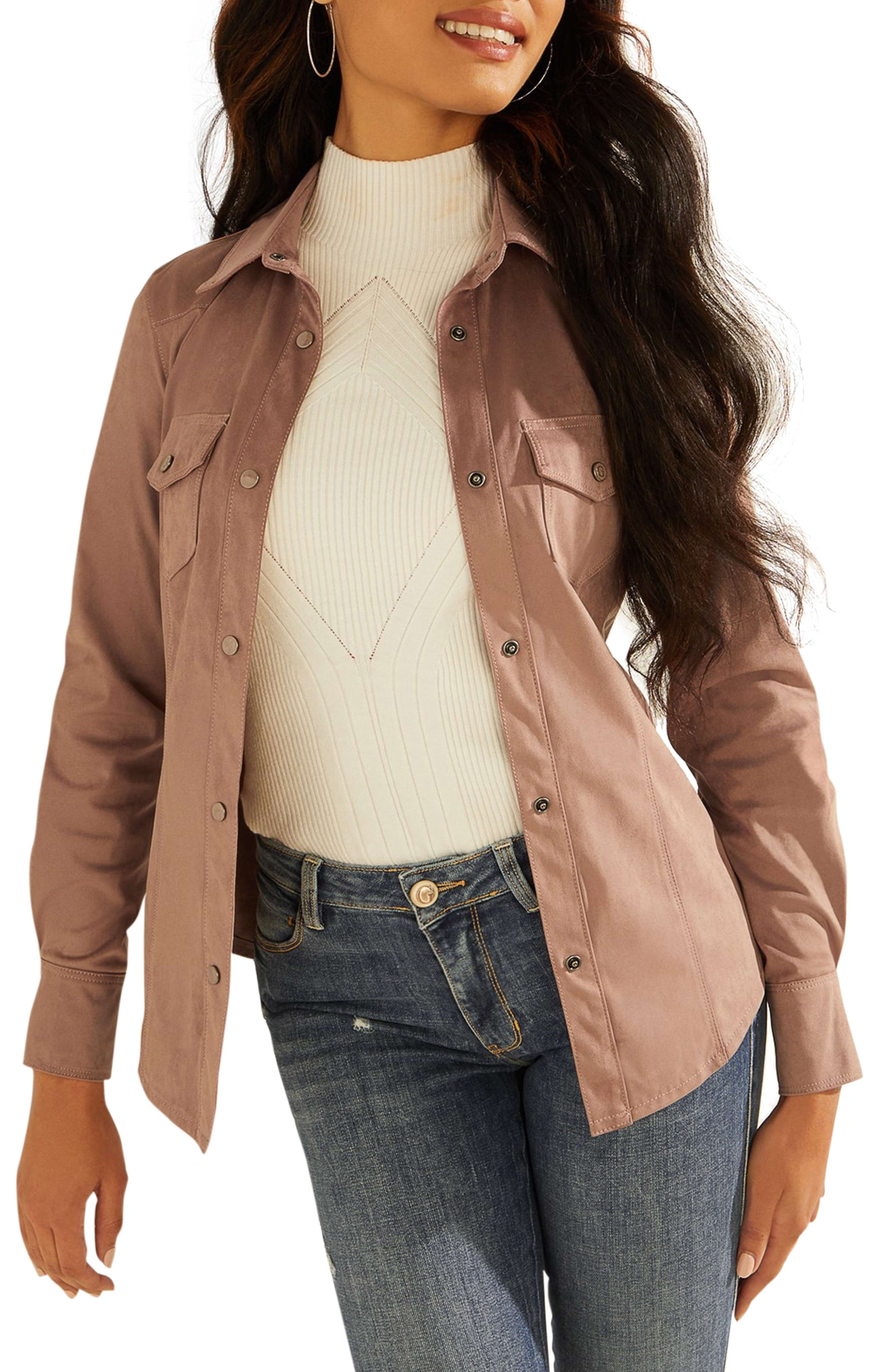 guess suede jacket womens