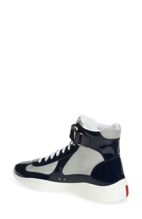 Shop Prada America's Cup Bike High Top Sneaker In Royal/argento