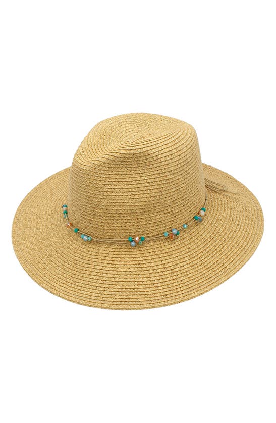 Peter Grimm Anabelle Beaded Band Straw Hat In Yellow