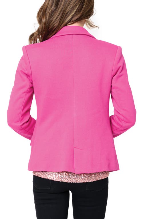 Shop Gibsonlook Double Breasted Cotton Blend Blazer In Neon Berry