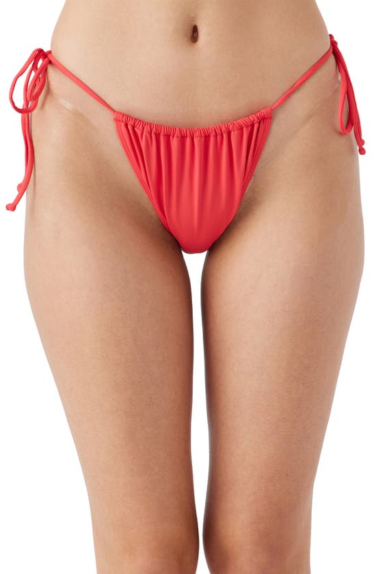 Shop O'neill Saltwater Solids Topanga Side Tie Bikini Bottoms In Bittersweet
