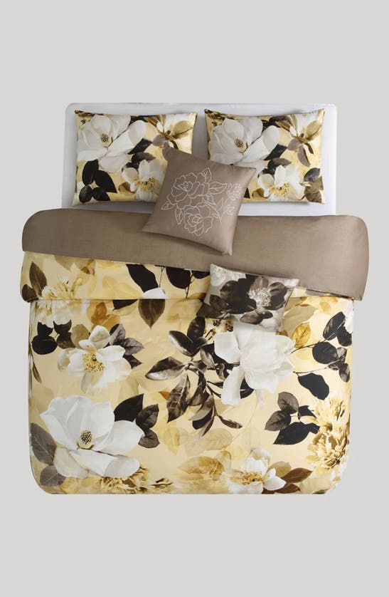 Bebejan Magnolia 5-piece Reversible Comforter Set In Yellow