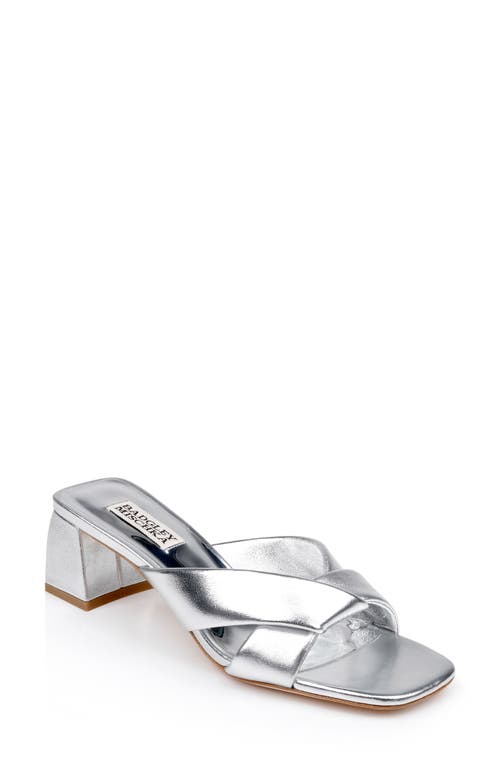 Briella II Slide Sandal in Silver Leather