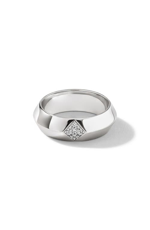 The Defiant Pavé Diamond Band Ring in Silver