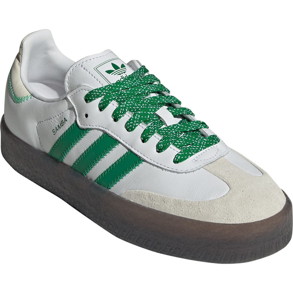 Shop Adidas Originals Adidas Sambae Sneaker In White/green/off White